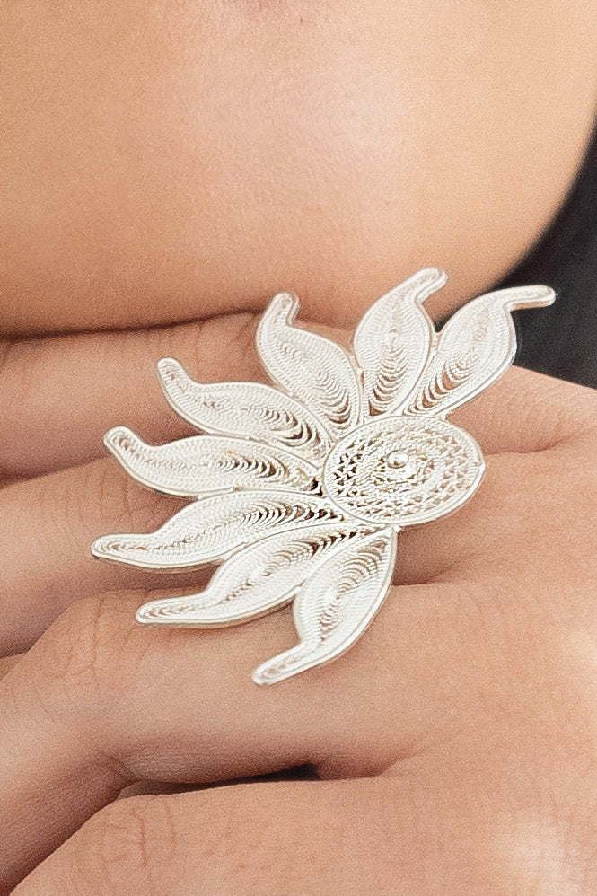 Anillo Sun Regulable Plata 925!